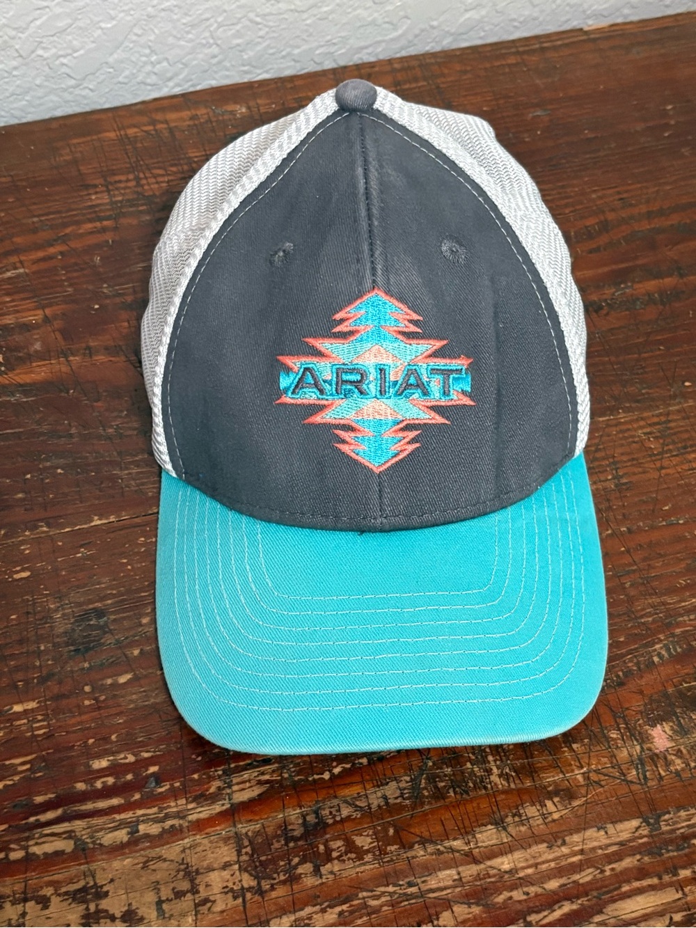 Ariat Aztec Logo Teal Brim Hat